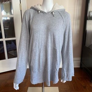 Splendid Super Soft Gray Sweatshirt with Fleece Hood